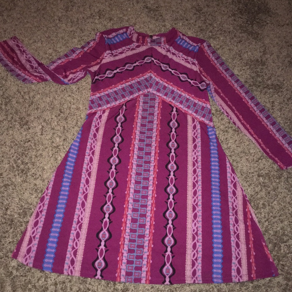 FREE PEOPLE BURGUNDY PRINT NWOT ALINE MINI DRESS
